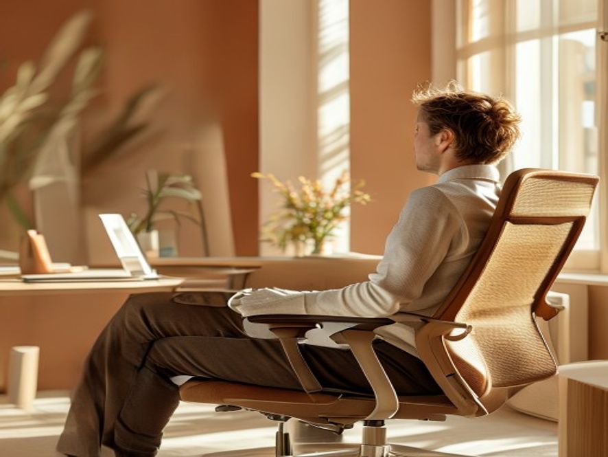 Konsultti ohjaa työntekijää ergonomisesta asennosta